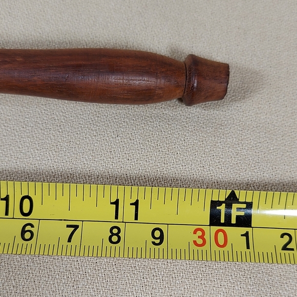 Brass Candle Snuffer Long Wood Handle Farmhouse Boho 14 Inches Vintage India - Picture 4 of 5